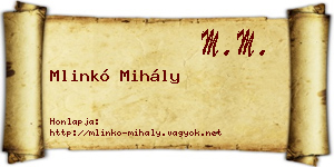 Mlinkó Mihály névjegykártya