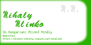 mihaly mlinko business card
